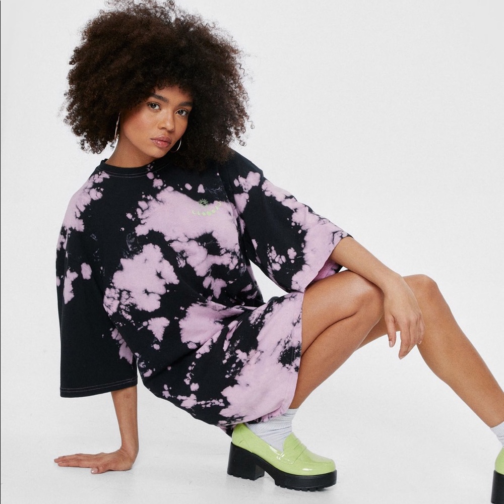 Nastygal Tie dye T-shirt dress